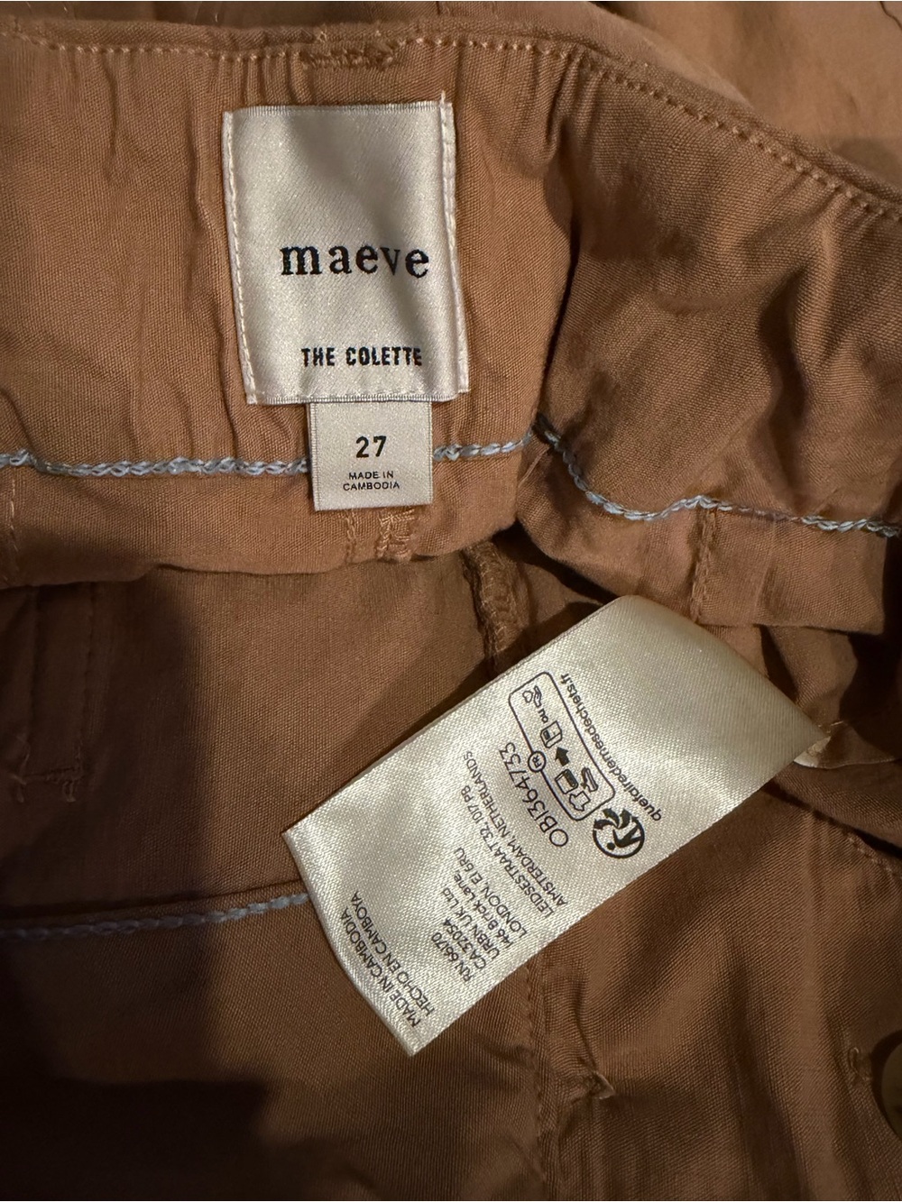 Maeve Anthropologie The Colette Wide Leg Pants Brown Size 27 - Picture 3 of 7
